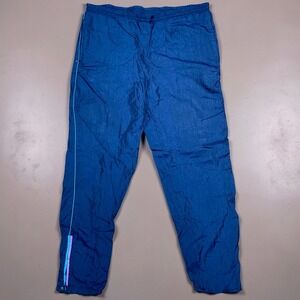 Vintage Givenchy Active Men's Large Blue Nylon Track Pants Ankle Zip